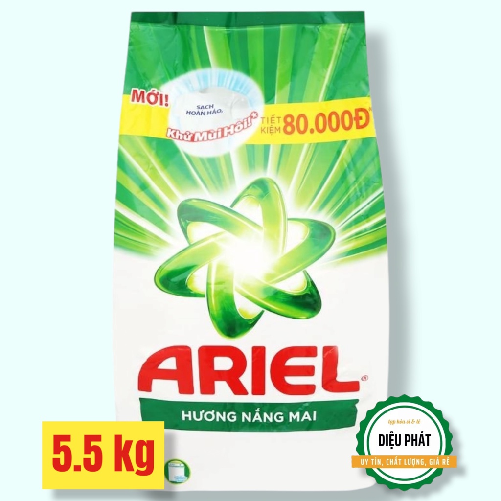 ⚡️ Bột Giặt Ariel Sạch Hoàn Hảo - Khử Mùi Hôi, Hương Nắng Mai Túi 5.5kg