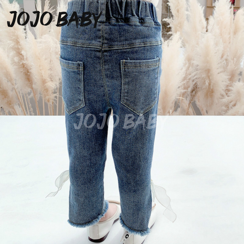 Quần Jeans Xẻ Tà Đính Nơ Xinh Xắn Cho Bé Gái 1-8 Tuổi