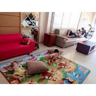 THẢM CHƠI MABOSHI 2 MẶT CHO BÉ THÔNG MINH [1,8m x 2m] - LOẠI CAO CẤP VỎ NÂU