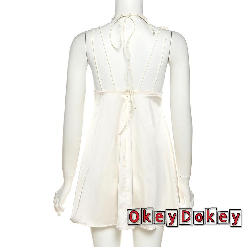 Đầm Hai Dây Cổ Chữ V Khoét Sâu Lưng Cao Họa Tiết Hoa Thời Trang Mùa Hè Cho Nữ