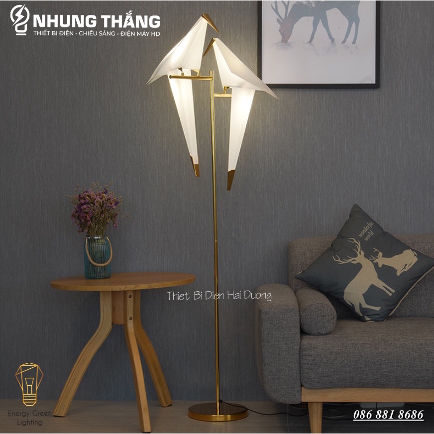 Đèn Cây Đứng 2 Chim Hạc Cao Cấp DB-C2 - Cao 182cm - Kiểu Dáng Sang Trọng - Trang Trí Phòng Khách,Phòng Ngủ,Đọc Sách