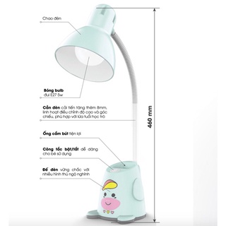 ĐÈN HỌC CHỐNG CẬN RẠNG ĐÔNG (kèm bóng 5w)