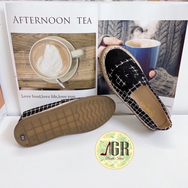 Bata sục đắp mũi vải thêu X đế cối
