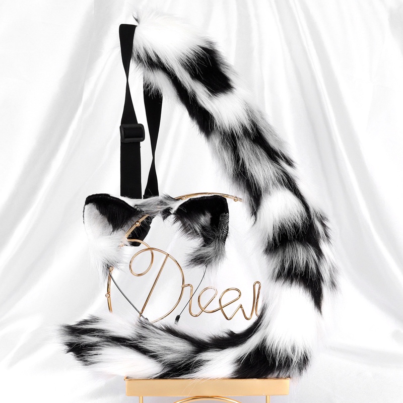 Bộ Đuôi Cáo Giả Và Kẹp Tai Độc Đáo Cho Tiệc Hóa Trang