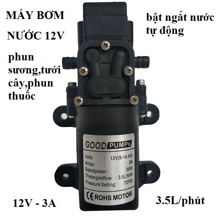 máy bơm nước 12V - máy bơm áp phun sương