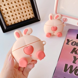 Vỏ Bảo Vệ Hộp Sạc Tai Nghe Airpods 1 2 Pro 3 2 1 Bằng Silicon Hình Mông Thỏ 3d Dễ Thương Ốp