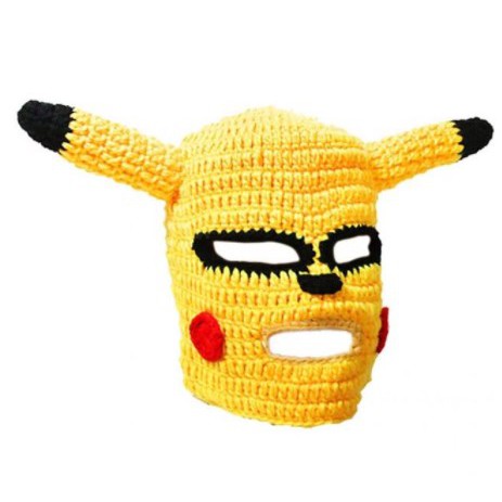 Mũ Len Kín Mặt Pikachu Cho Nam - Nón Len Trùm Đầu