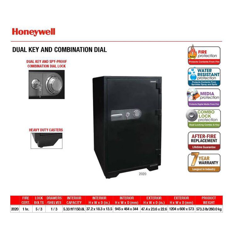 Két sắt chống cháy, chống nước Honeywell 2020 khoá cơ ( Mỹ )