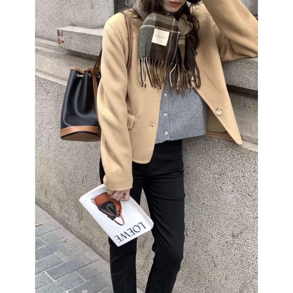 Khăn choàng cổ họa tiết kẻ sọc phối tua rua phong cách retro phương tây thời trang cho nữ
 | BigBuy360 - bigbuy360.vn