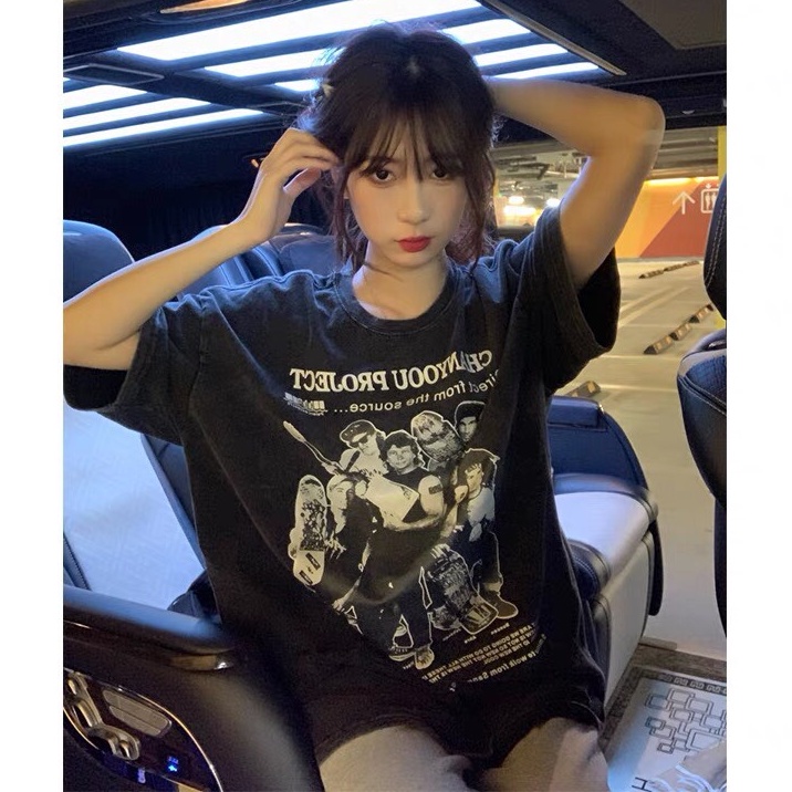 Áo thun wash WISEN CHANYOOU áo phông wash loang form rộng nam nữ unisex