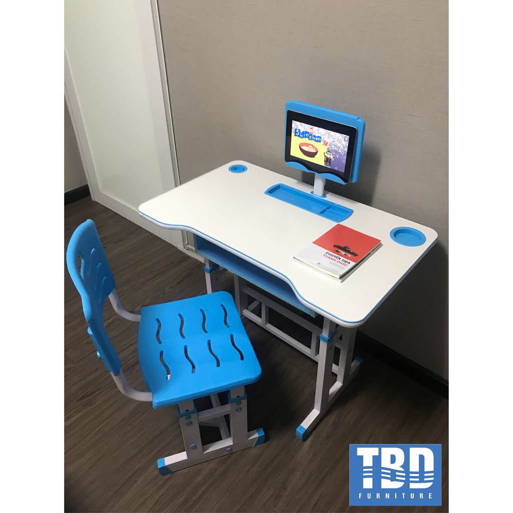 Bộ Bàn Ghế Học Sinh Size 70/80cm, Tăng Chỉnh Độ Cao, Đèn LED Chống Cận