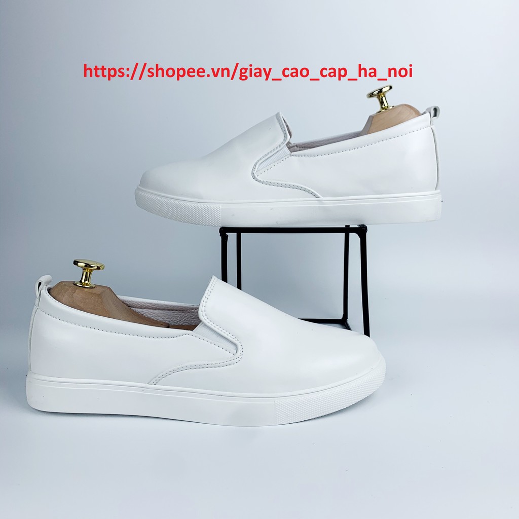 Giày lười nam trắng cao cấp 💥𝙁𝙍𝙀𝙀𝙎𝙃𝙄𝙋💥 Giày lười nam độn đế chống thấm | BigBuy360 - bigbuy360.vn