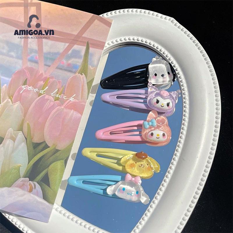 ✨✨Kẹp Tóc Mái Bên Họa Tiết Hoạt Hình Sanrio Ngọt Ngào Dễ Thương Phong Cách Hàn Quốc Cho Bé Gái