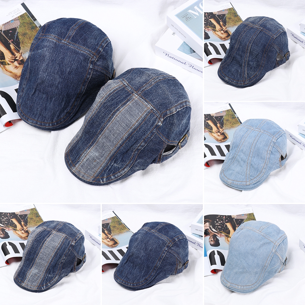 Mũ beret denim phong cách cổ điển dễ phối đồ cho cả nam và nữ