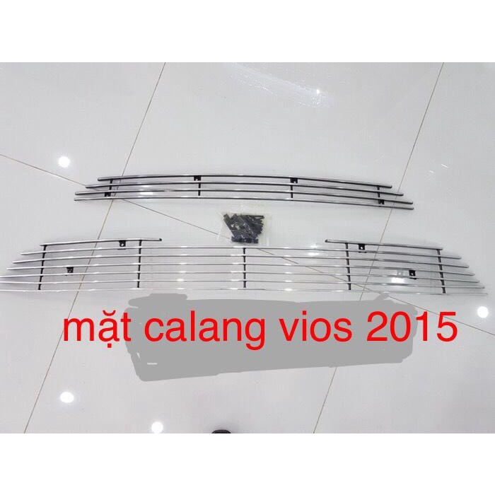 Ốp mặt ca lăng lưới Toyota Vios 2014-2018 inox