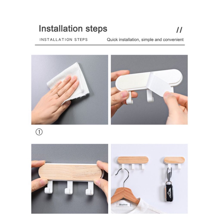 Móc treo đồ gắn tường/cửa sổ/cửa ra vào bằng ABS không cần khoan