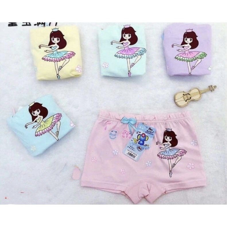 Quần Chip Đùi Bé Gái Có Nơ Họa Tiết Hình Cute Hàng Cotton Đẹp CĐ01