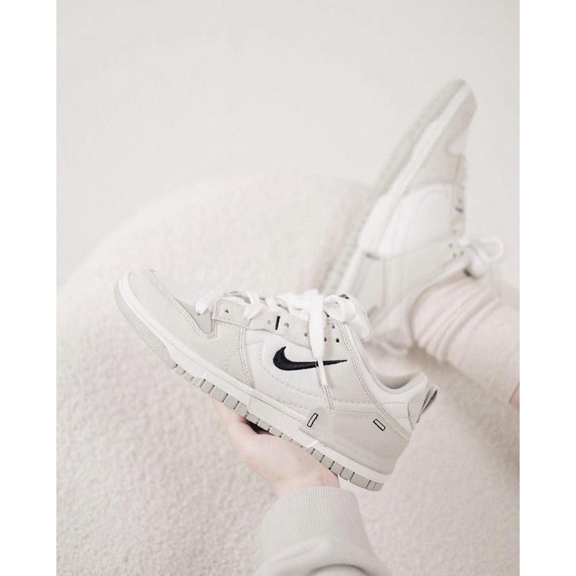 Giày Air Jordan cổ thấp Dunk Low Disrupt 2 Pale Ivory trắng đen