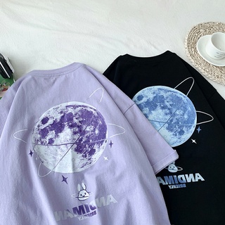 Áo thun tay lỡ nam nữ, áo phông unisex form rộng chất cotton mát mịn thấm hút mồ hôi in hình địa cầu