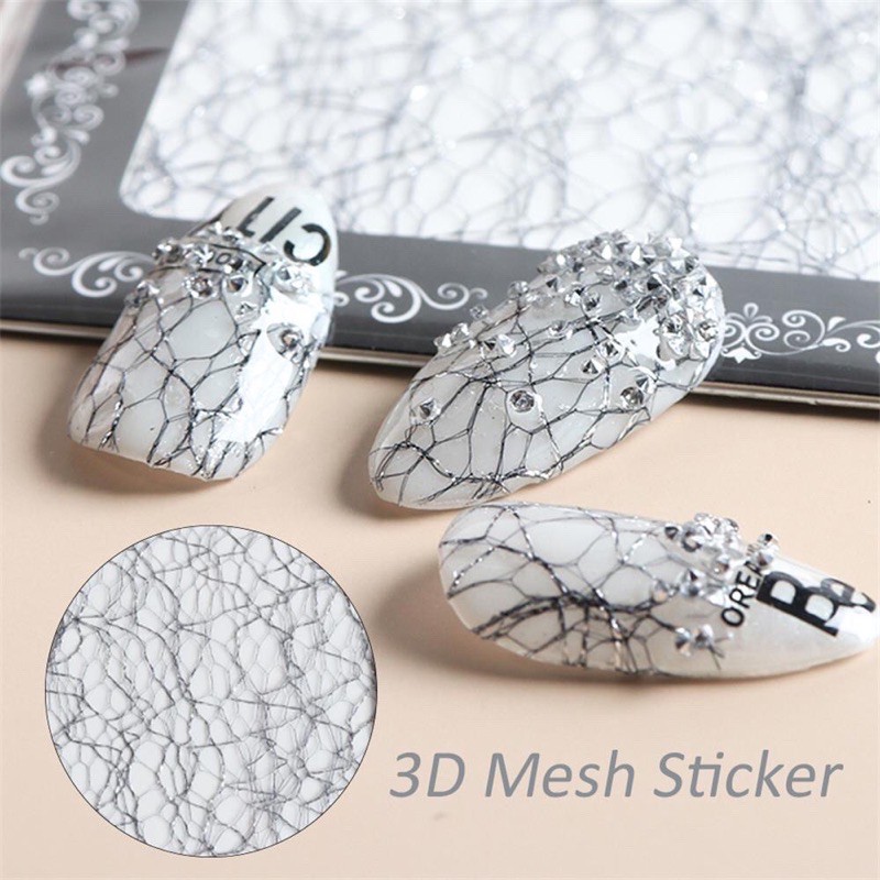 Ren lưới đen kim tuyến đắp bột