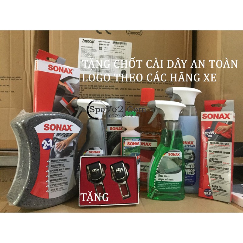 Combo sản phẩm chăm sóc ngoại thất SONAX ( TẶNG BẢNG GHI SỐ ĐIỆN THOẠI hoặc CHỐT CÀI DÂY AN TOÀN )