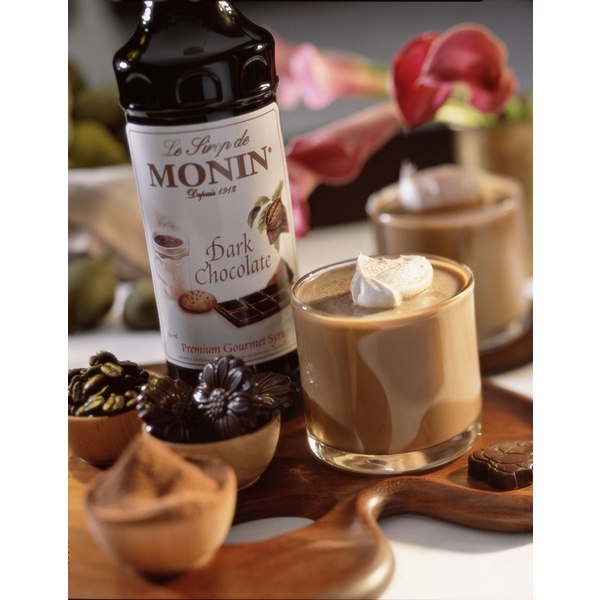 Siro Monin socola đen (dark chocolate) chai 700ml. Hàng Công ty có sẵn giao ngay