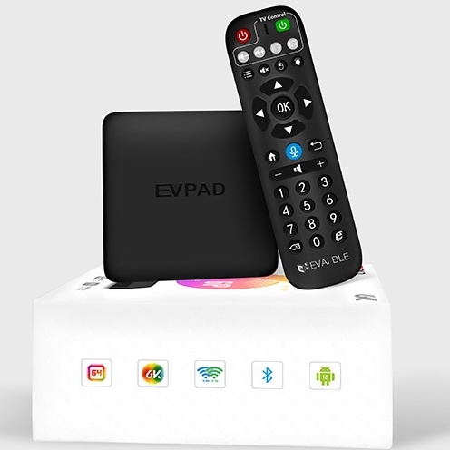 Tivi box EVPAD 6P 4G RAM+64G ROM được trang bị hệ điều hành Android 10.0, dễ sử dụng và hỗ trợ tìm kiếm bằng giọng nói