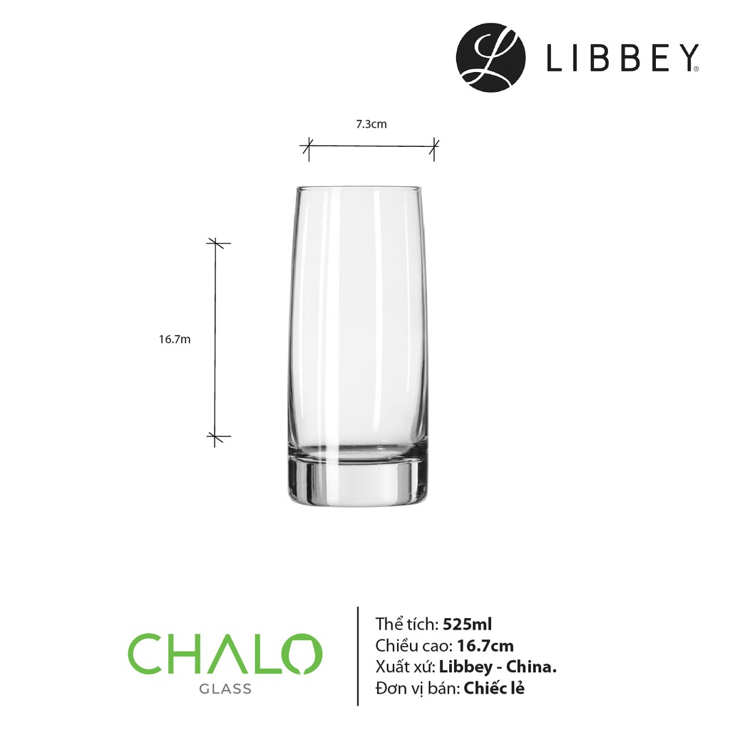 [Chính hãng] Ly thủy tinh Libbey Vibe Cooler - 525ml - 2312