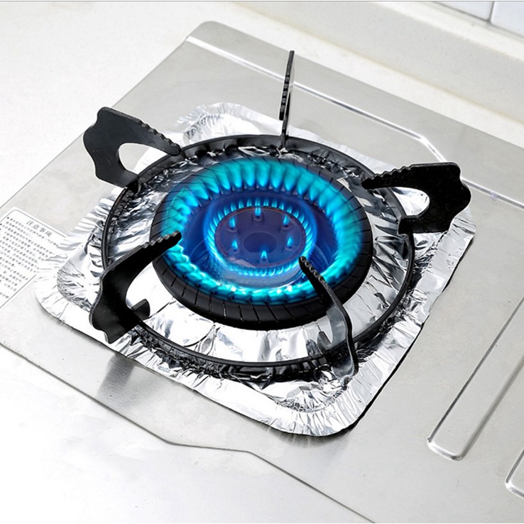 Bộ 10 miếng giấy bạc lót bếp ga loại vuông | BigBuy360 - bigbuy360.vn