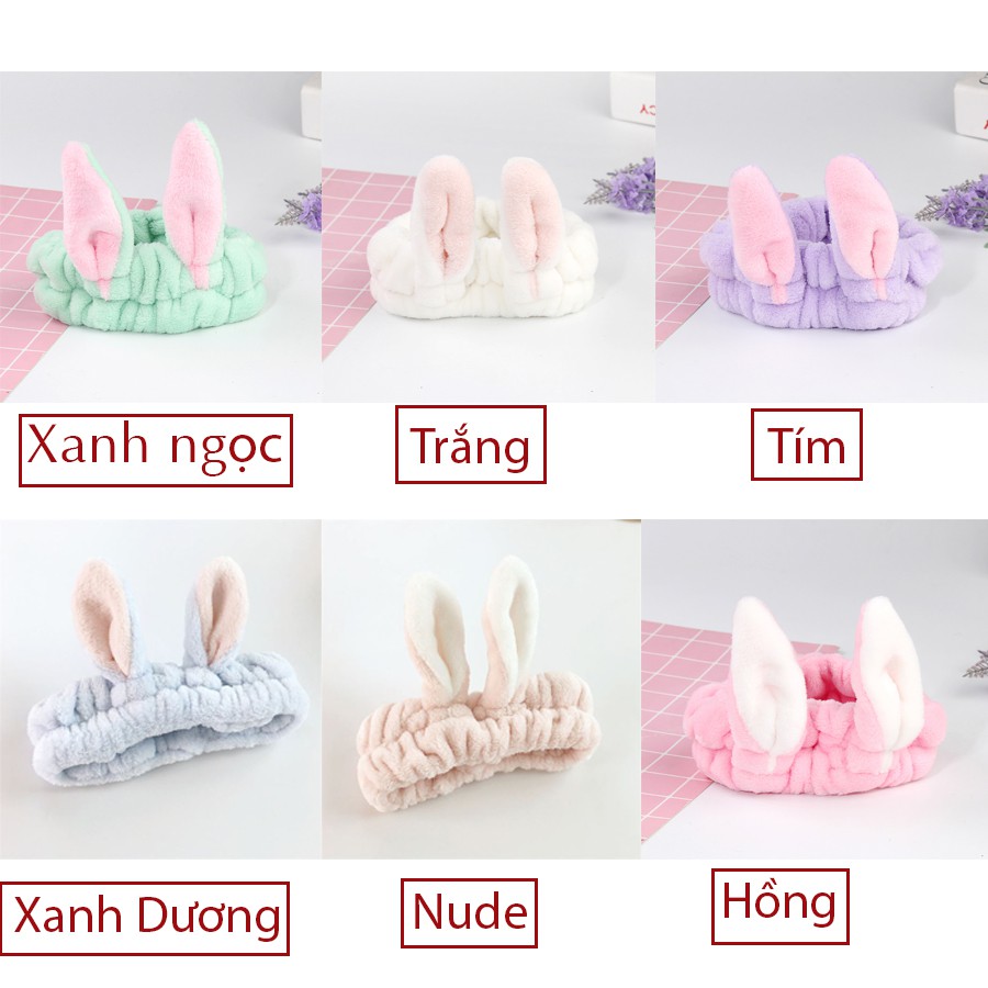 Băng đô turban, bờm rửa mặt tai thỏ tai mèo 3D, trang điểm dễ thương dvrg dieushop