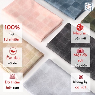 CFG-1 Vải cotton 100% tự nhiên Chuanshui khổ vải 110cm , CARO XƯỚC ĐỘC LẠ