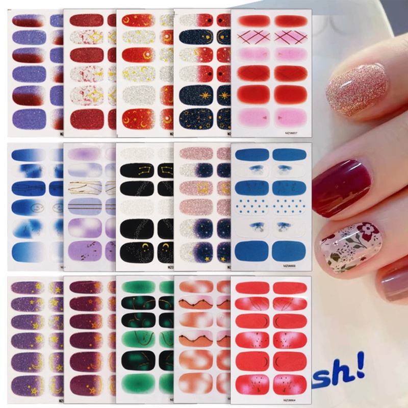 Set 48 Miếng Dán Gel Toàn Diện Trang Trí Móng Tay