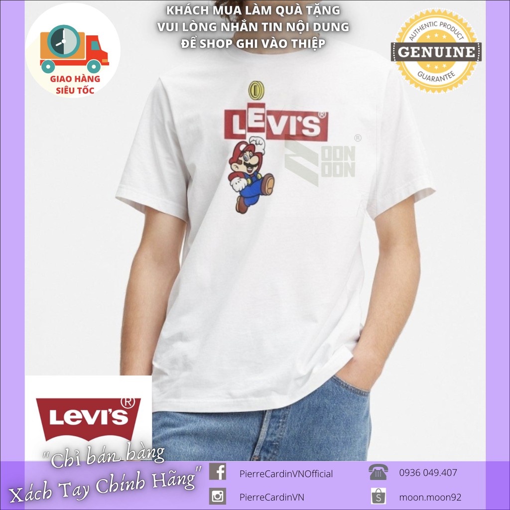 Áo Thun Levis Super Mario Nam KHÔNG KÈM TÚI Phiên Bản Giới Hạn Levi's Auth Malaysia Giá Gốc SALE