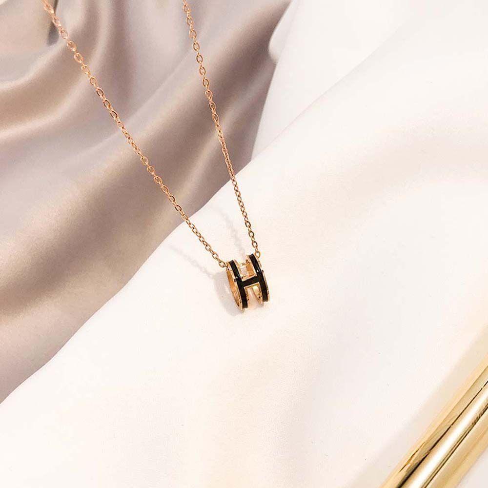 SOMEDAYZL Vòng Cổ Choker Mặt Chữ H Đơn Giản Cho Nữ