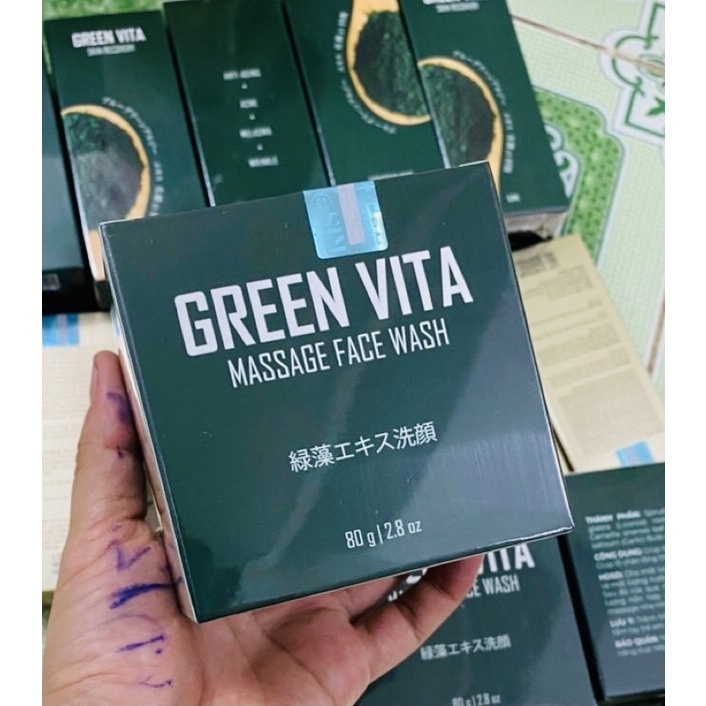 COMBO TÁI TẠO DA VI TẢO KIS22 GREENVITA &amp; BỘT RỬA MẶT GREENVITA