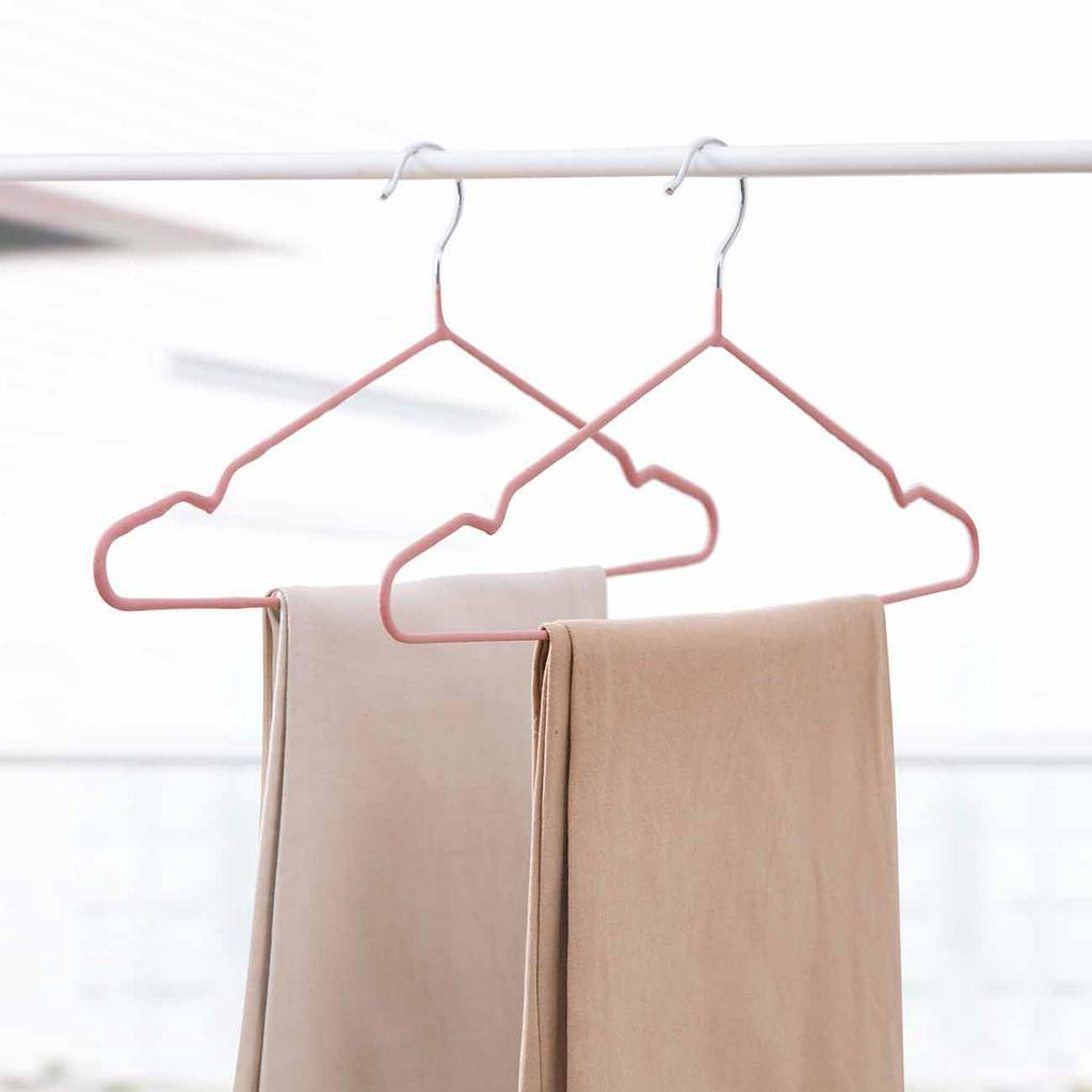 Set 10 móc treo quần áo JUJIAJIA bằng nhựa dày không để lại dấu vết