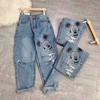 Quần Jeans baggy Mickey