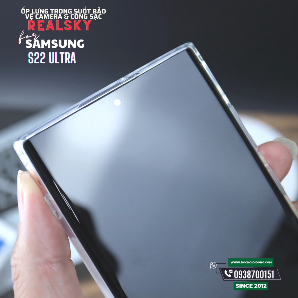 Ốp lưng Samsung S22 Ultra Realsky Dẻo Trong
