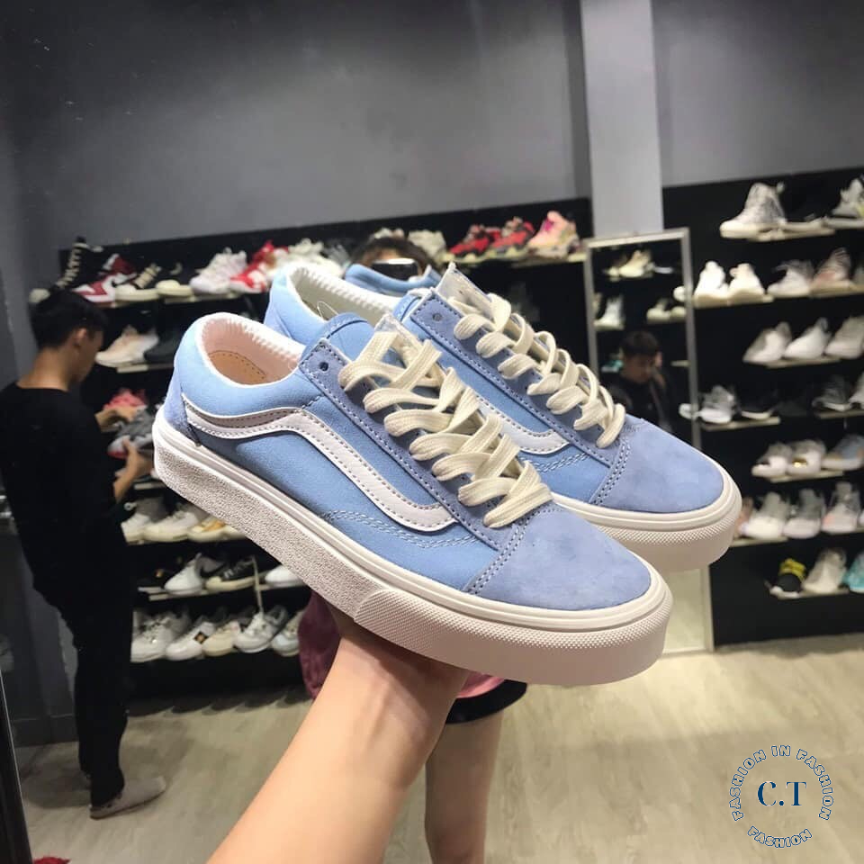 Giày Vans vault Old Skool Xanh Dương Bản Chuẩn 1:1Trung