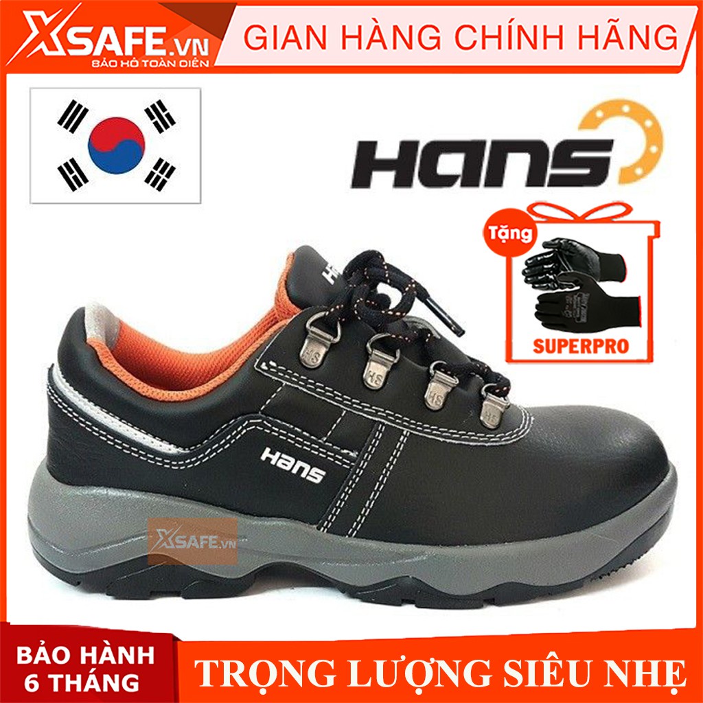 Giày bảo hộ lao động nam Hans HS60 da bò, chống nước, chống đinh, va đập, trơn trượt - Giày công trình, nhà máy, cao cấp