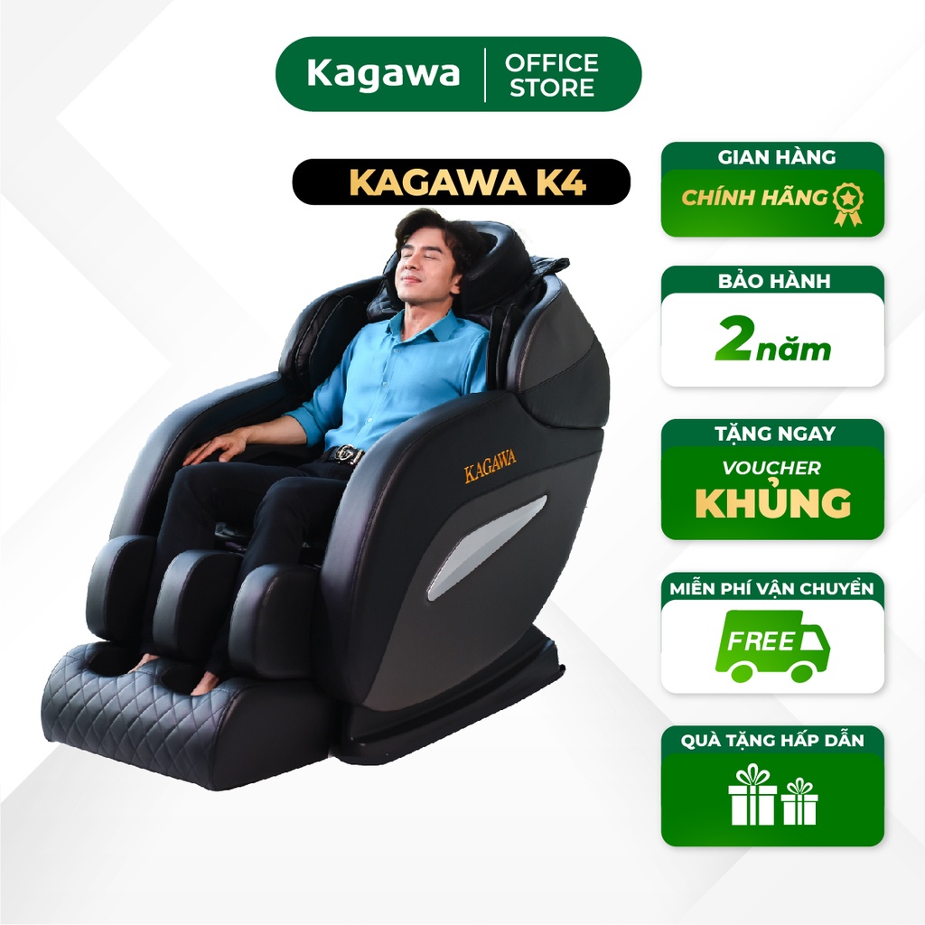 Ghế massage trị liệu toàn thân KAGAWA K4 CAO CẤP giúp mát xa, thư giãn,công nghệ nhiệt hồng ngoại Nhật Bản