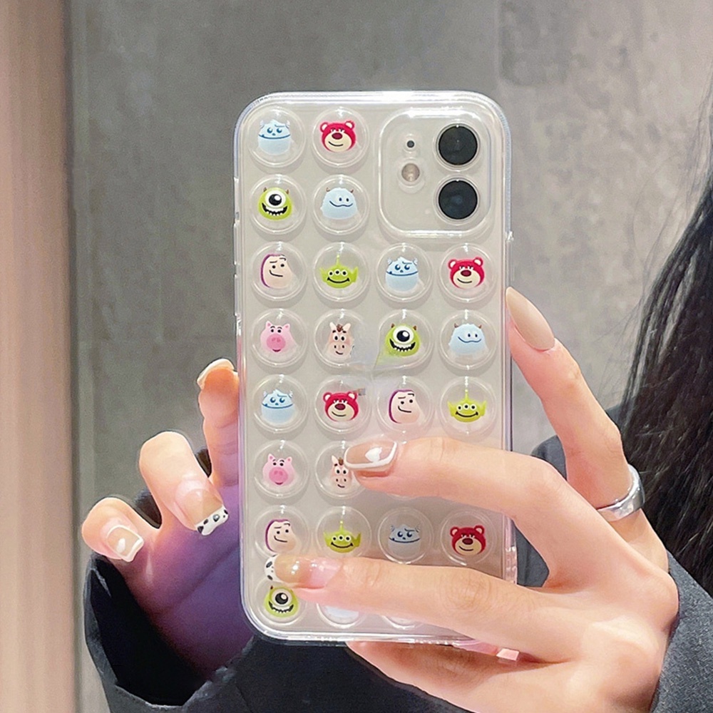 Ốp Điện Thoại TPU Mềm Trong Suốt Họa Tiết Hoạt Hình 3D Cho IPhone 14 13 12 11 Pro Max XS XR 8 7 Plus