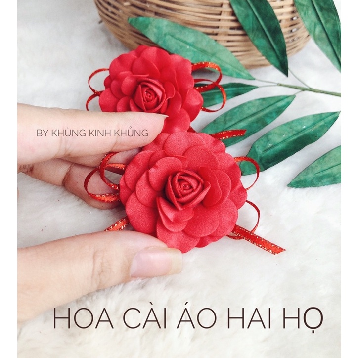 Hoa cài áo hai họ - Hoa cài đám cưới nhà gái và nhà trai - Hàng thủ công