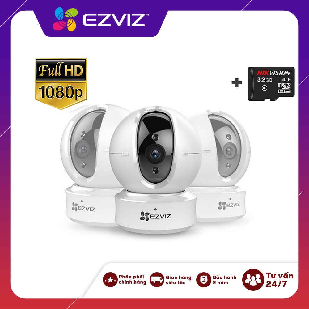 Combo Camera Ezviz CV-246 2MP (1080p) + Thẻ nhớ Hikvison 32GB 64GB tốc độ ghi 90Mb/s | BigBuy360 - bigbuy360.vn