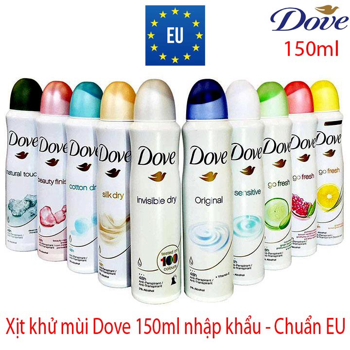 Xịt khử mùi Dove 150ml (EU)