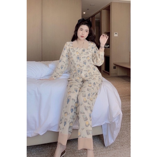  Bộ lụa Mango cổ sen tay dài (fom 45-62kg)