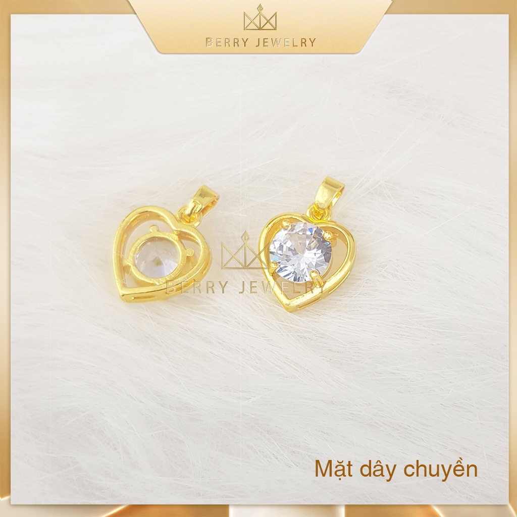 Mặt Dây Chuyền Nữ Mặt Trái Tim Đính Đá Kiểu Dáng Đẹp BERRY JEWELRY B13