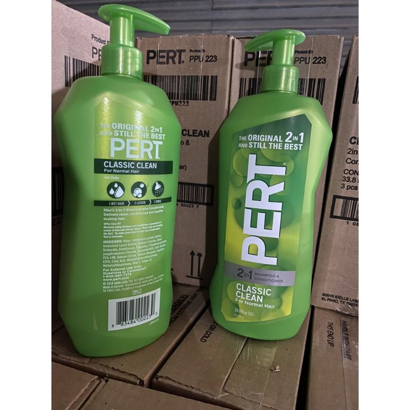 DẦU GỘI SẠCH DA ĐẦU PERT PLUS CLASSIC CLEAN 2 IN 1 1000ML