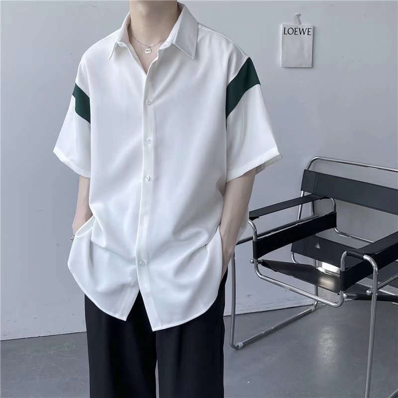 Áo Sơ Mi Nam Tay Ngắn Plus Size Họa Tiết Kẻ Sọc Phong Cách Hàn Quốc Cho áo phong rộng nam sơ mi hoạ tiết nam ngắn tay sơ mi hoạ tiết nam