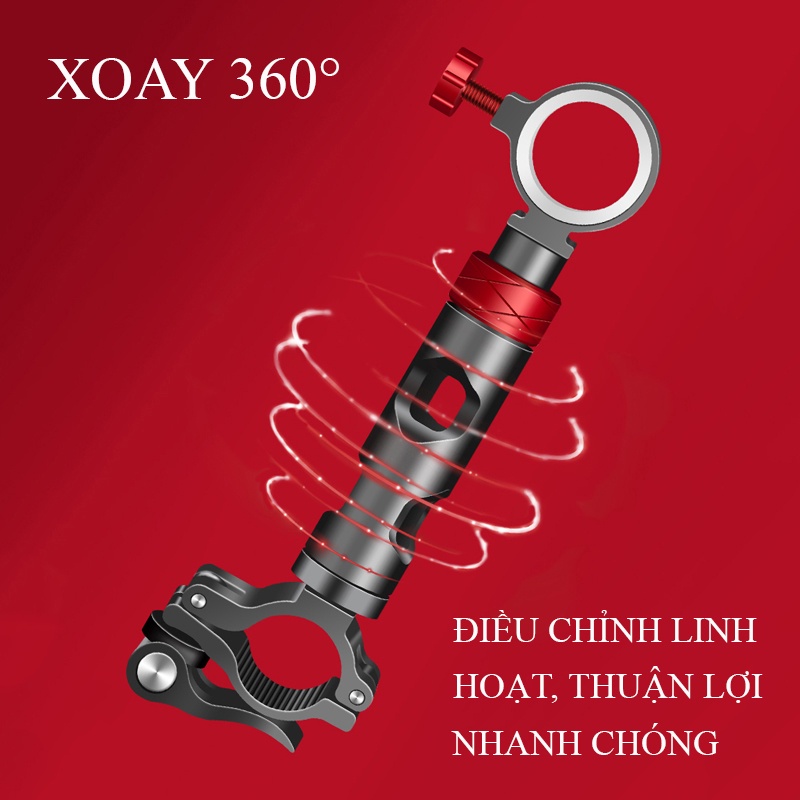 Bộ Pat gắn ghế - Pat rọng cá - Pat chống cần - Pat khay mồi - Pat đèn hợp kim cao cấp Rice Fishing xoay 360° LK-17